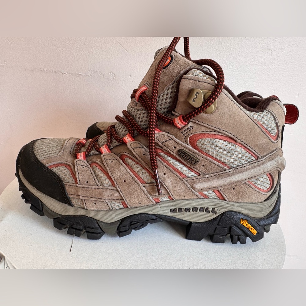 Merrell Moab 2 Mid Waterproof Suede Hiking Boots in Bungee Cord Size 7 - Picture 3 of 10